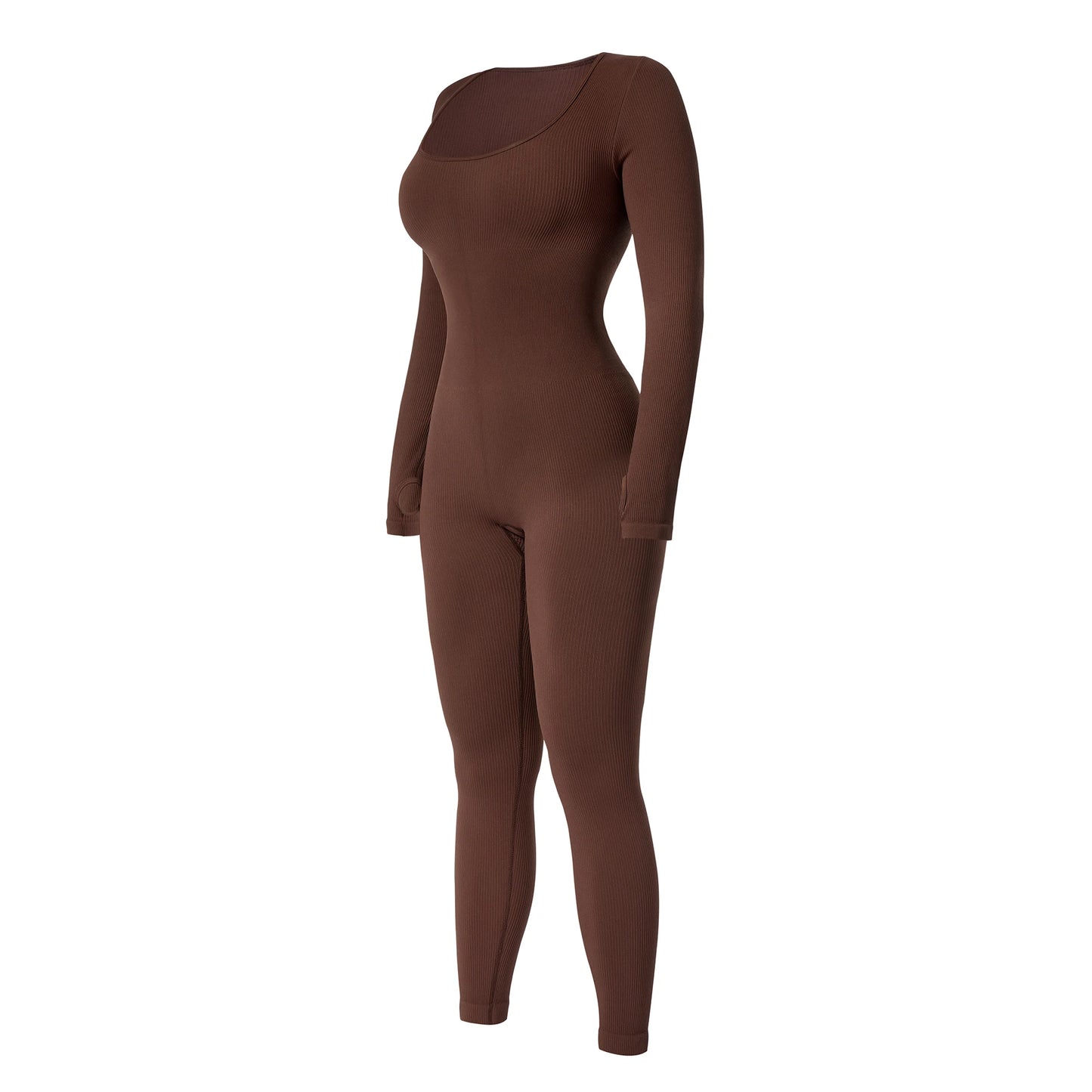 Women ‘s slim front Zipper Casual Brown Fitness Romper