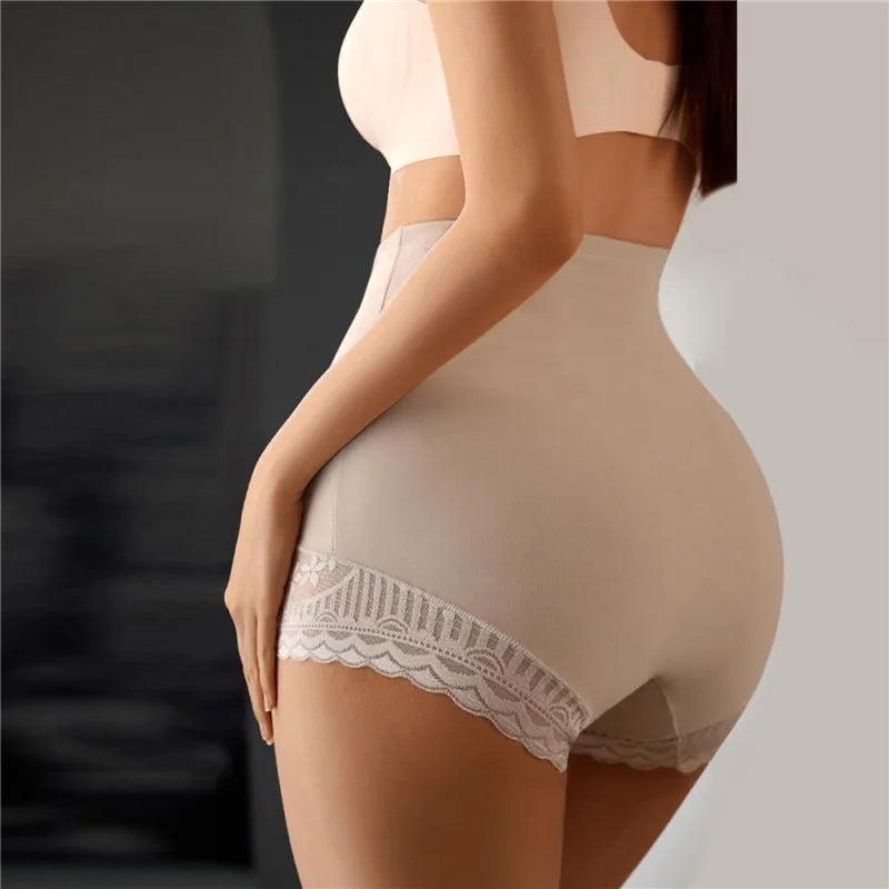 Women High Waist Control Seamless Lace Slimming Shapewear Panties