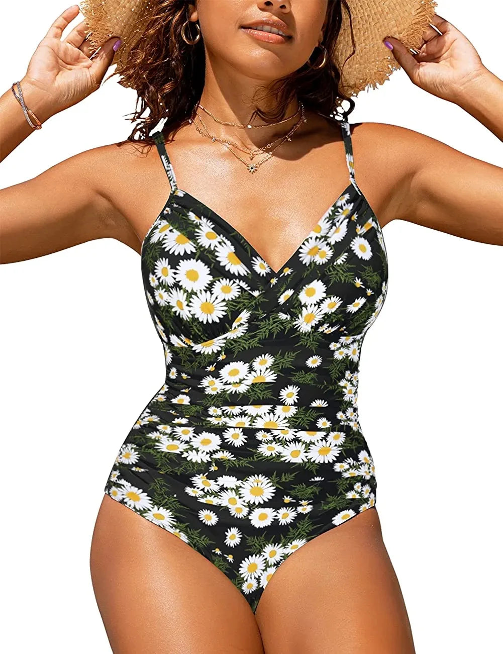 S - XXL Sexy Wrinkled One Piece Swimsuit Women