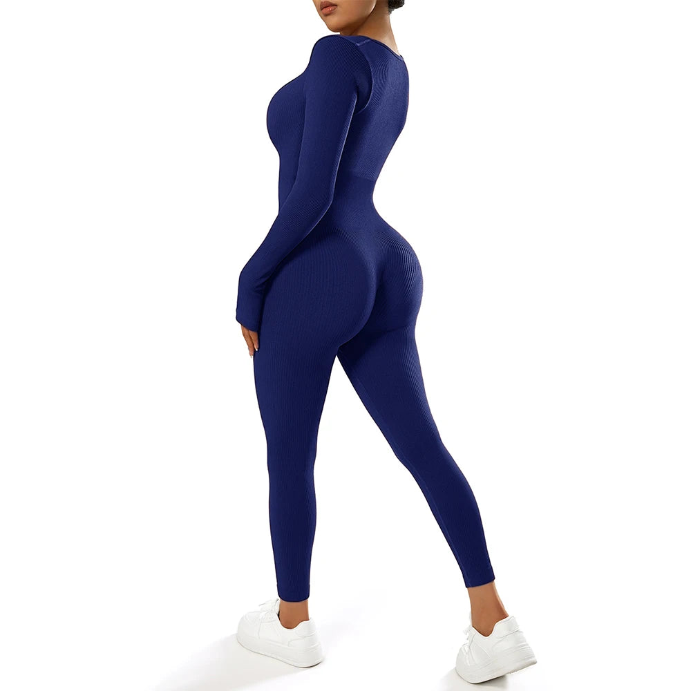 Women ‘s slim front Zipper Casual Brown Fitness Romper