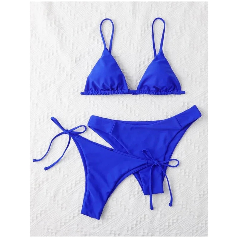 Solid Low Waist Swimsuit Beachwear Bathing Suit