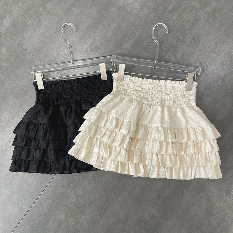 Women's Mini High Waist Lace A Line Streetwear Skirt