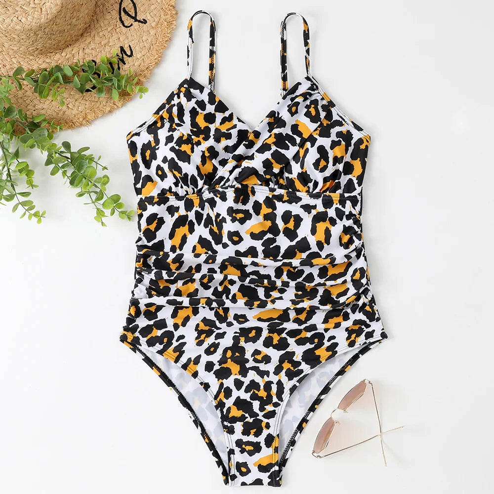 S - XXL Sexy Wrinkled One Piece Swimsuit Women