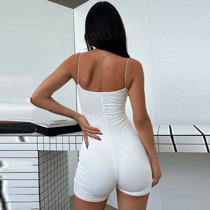 Women's Fashion Sport Spaghetti Strap Backless Tight Jumpsuits