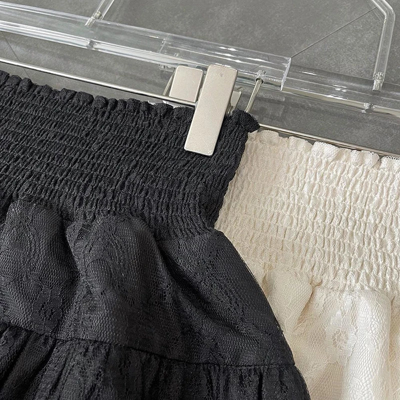 Women's Mini High Waist Lace A Line Streetwear Skirt