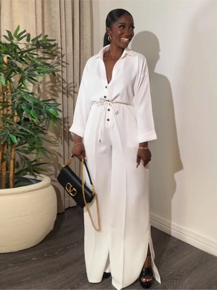 Women Elegant White Cargo Jumpsuit Romper