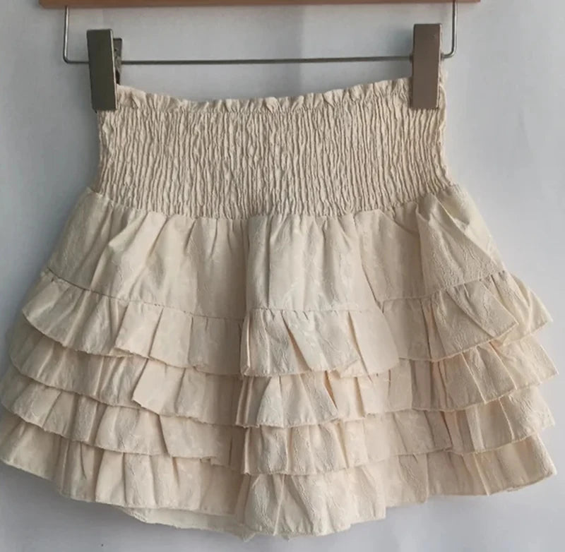 Women's Mini High Waist Lace A Line Streetwear Skirt