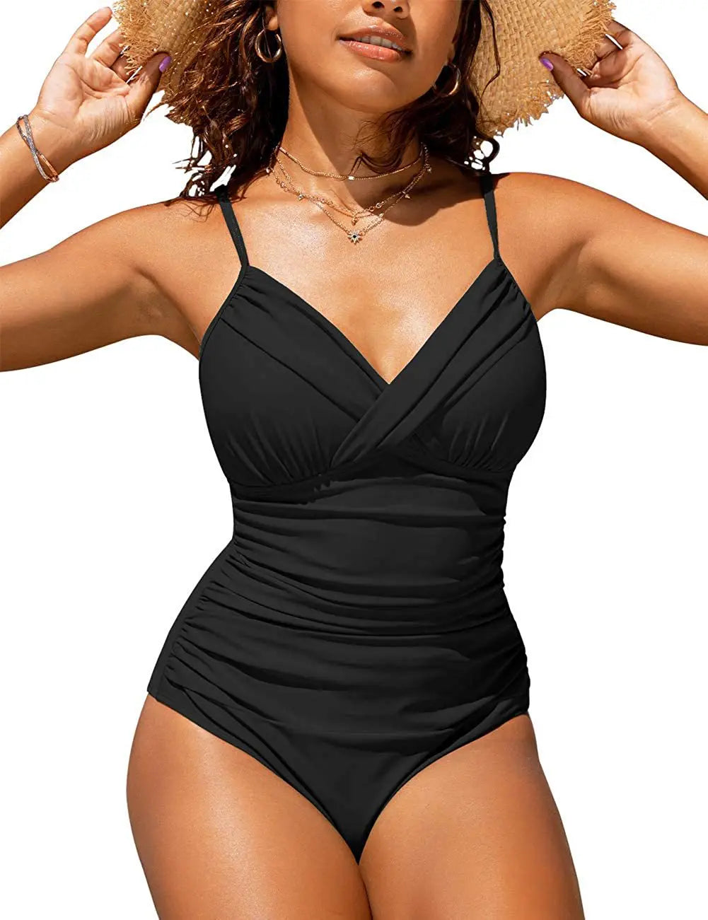 S - XXL Sexy Wrinkled One Piece Swimsuit Women