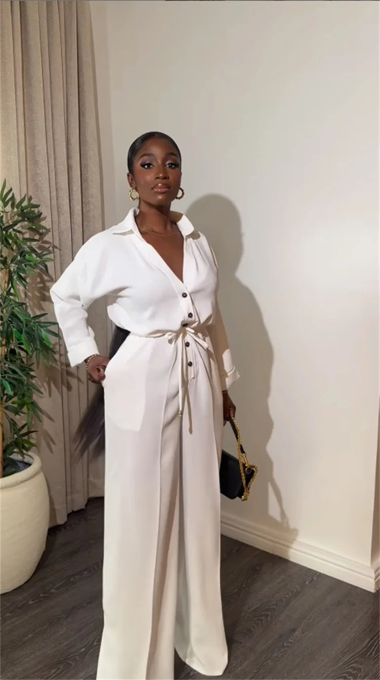 Women Elegant White Cargo Jumpsuit Romper