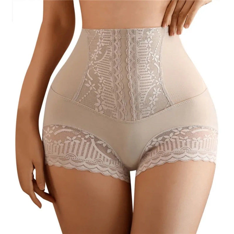 Women High Waist Control Seamless Lace Slimming Shapewear Panties