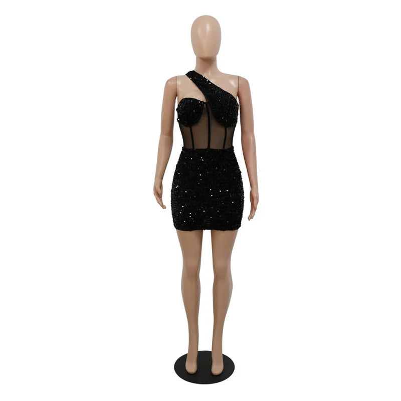 See Through Mesh Women Sexy Party Dress