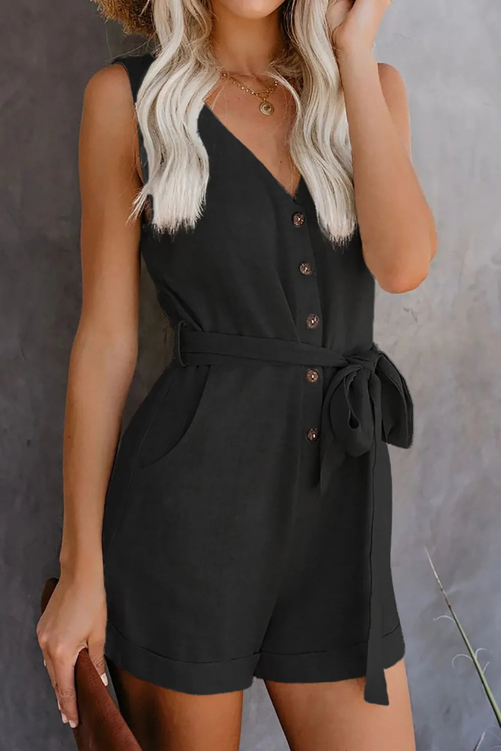 Women's Casual V-neck Jumpsuit