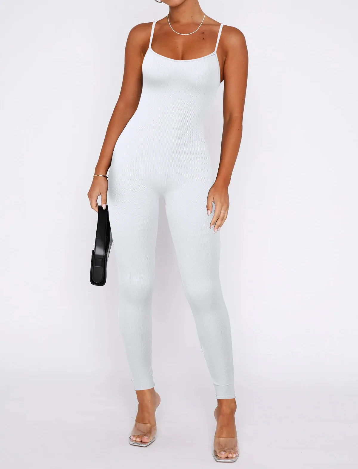 Women Workout Seamless One Piece Spaghetti Strap Yoga Jumpsuit