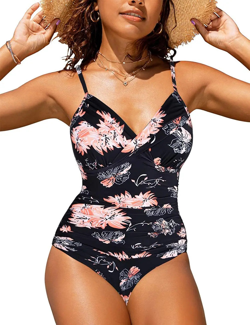 S - XXL Sexy Wrinkled One Piece Swimsuit Women