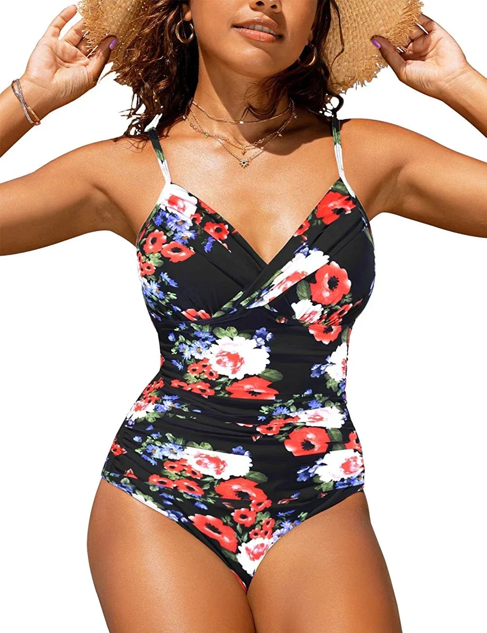 S - XXL Sexy Wrinkled One Piece Swimsuit Women