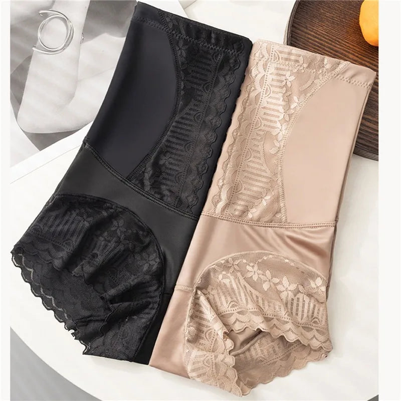 Women High Waist Control Seamless Lace Slimming Shapewear Panties