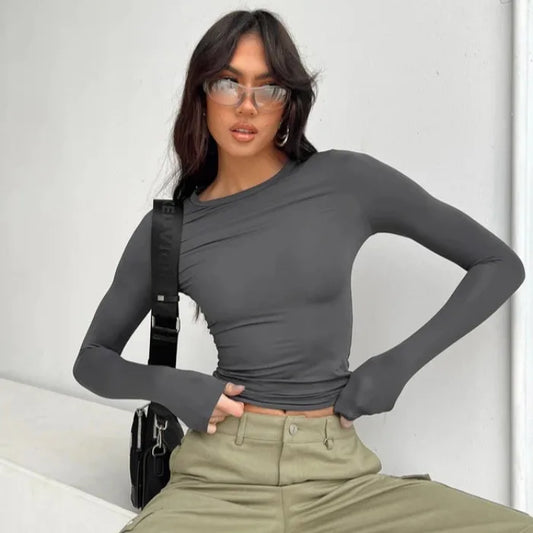 Europe and the United States Women's Casual Long-sleeved T-shirt