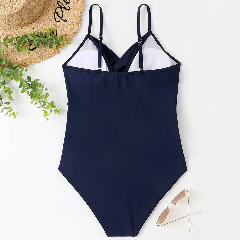 S - XXL Sexy Wrinkled One Piece Swimsuit Women