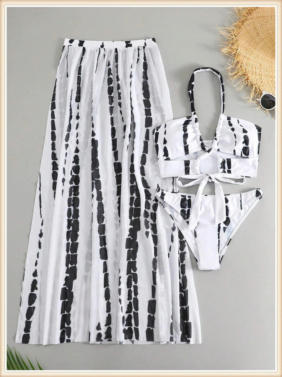 Women Sexy Halter Swimsuit & Cover Up Pants Swimwear