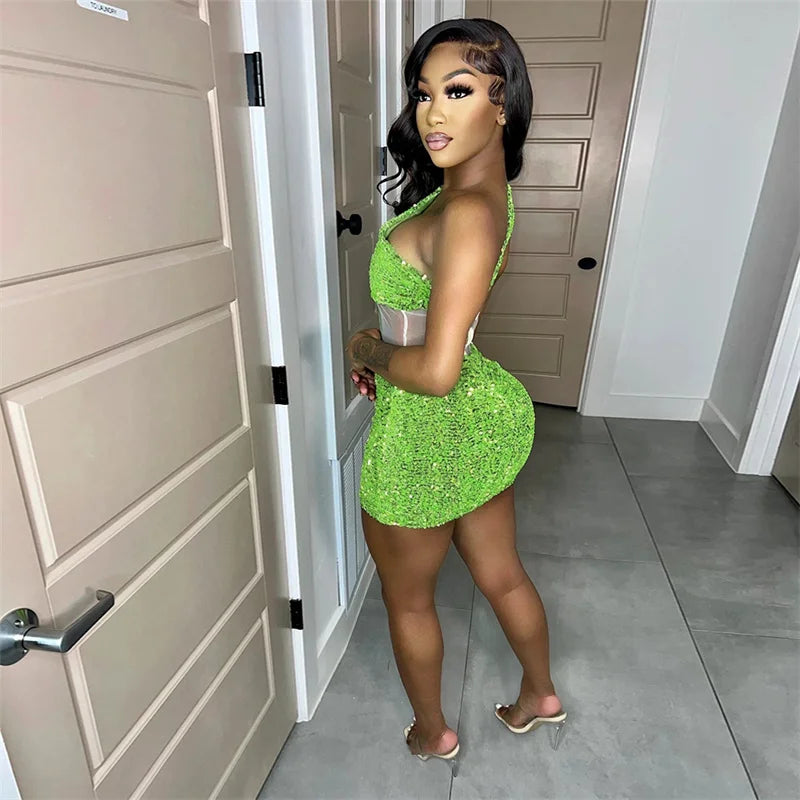 See Through Mesh Women Sexy Party Dress