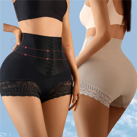 Women High Waist Control Seamless Lace Slimming Shapewear Panties
