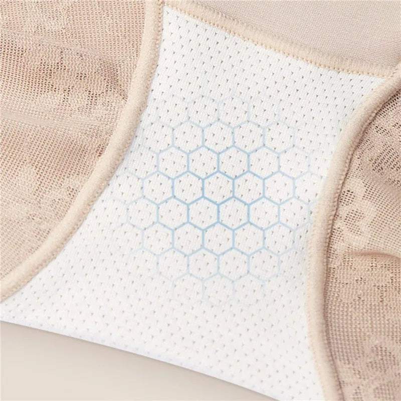 Women High Waist Control Seamless Lace Slimming Shapewear Panties